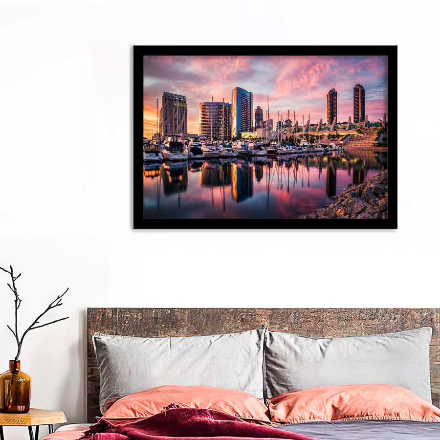 San Diego City In California Framed Wall Art Prints - Framed Prints, Prints for Sale, Framed Art