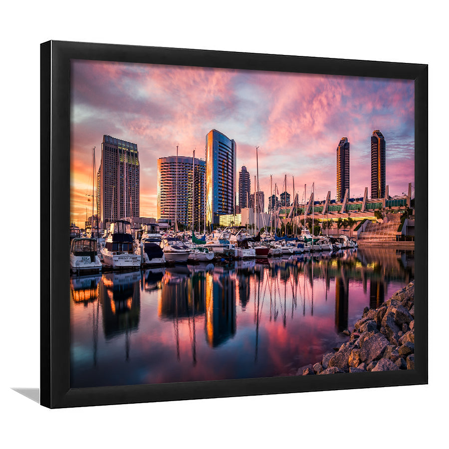 San Diego City In California Framed Wall Art Prints - Framed Prints, Prints for Sale, Framed Art