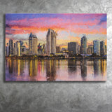 San Diego Cityscape at Sunset Canvas Prints Wall Art Decor - Paiting Canvas, Art Prints, Wall Decor, For Sale