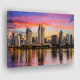 San Diego Cityscape at Sunset Canvas Prints Wall Art Decor - Paiting Canvas, Art Prints, Wall Decor, For Sale