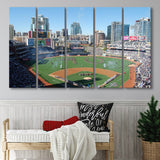 San Diego Padres Stadium Canvas Prints Petco Park Stadium Wall,Multi Panels B,Sport Stadium Art Prints, Fan Gift