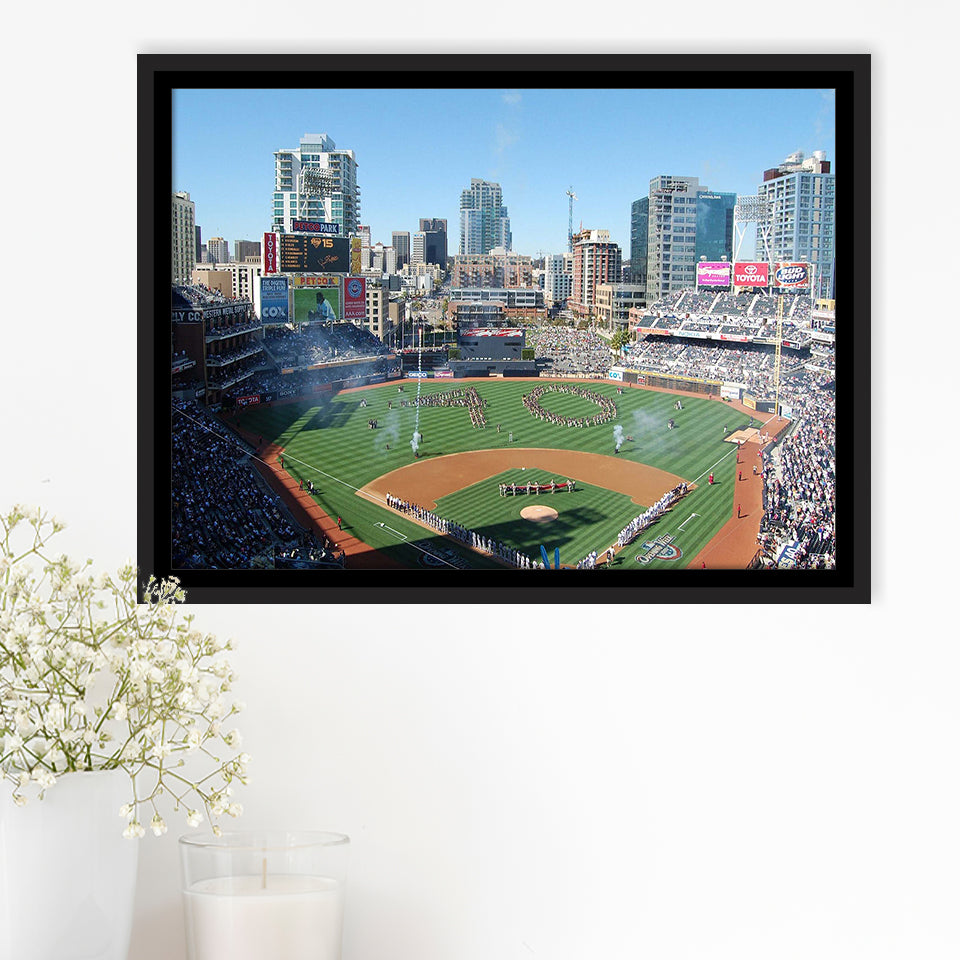 San Diego Padres Stadium Framed Canvas Prints Petco Park Stadium Wall,Sport Stadium Art Prints, Fan Gift