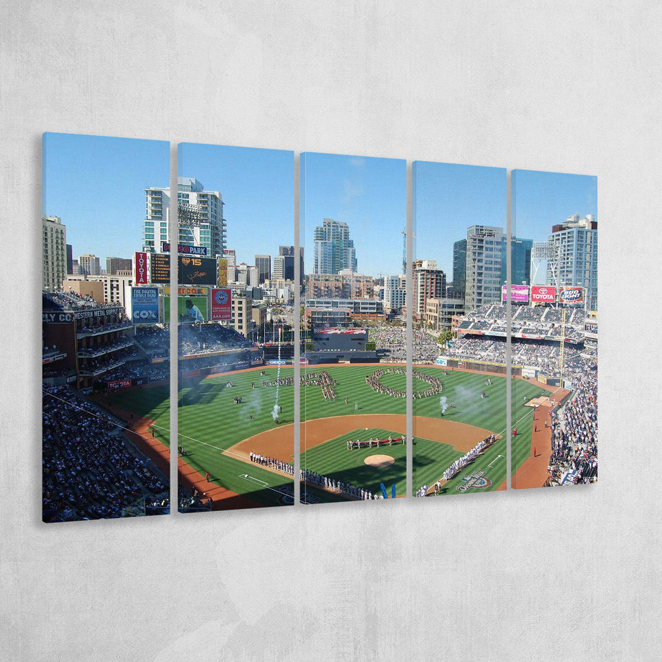San Diego Padres Stadium Canvas Prints Petco Park Stadium Wall,Multi Panels B,Sport Stadium Art Prints, Fan Gift