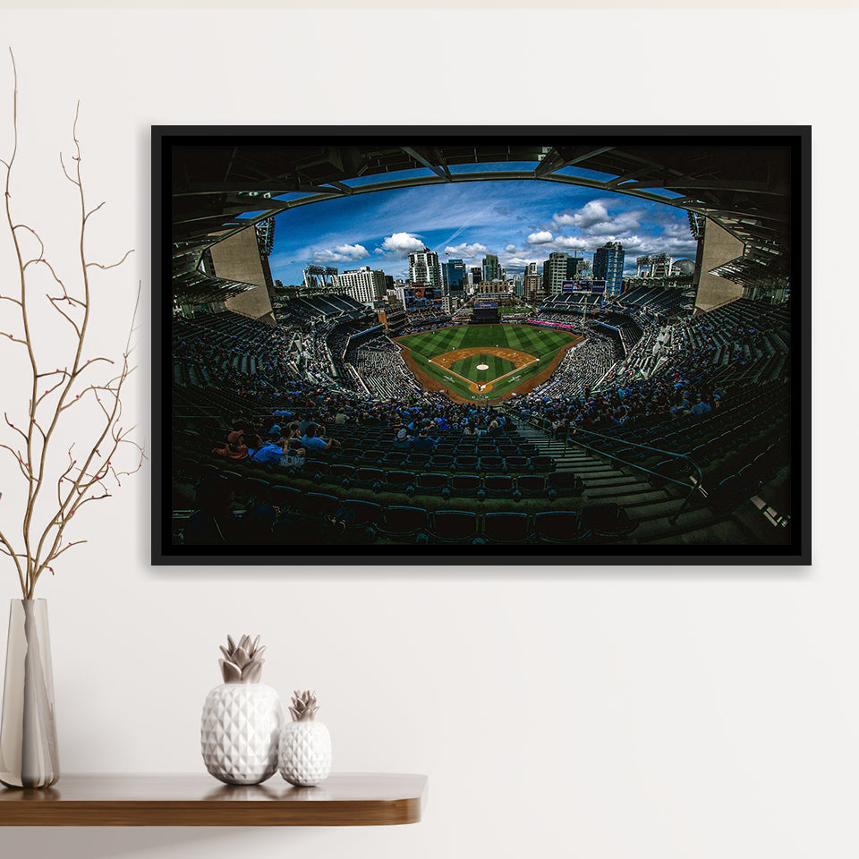 San Diego Padres Stadium Framed Canvas Prints Petco Park Wall Art,Sport Stadium Art Prints, Fan Gift