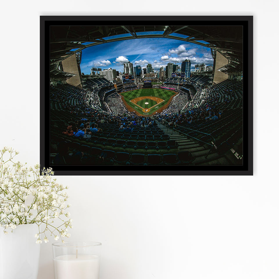 San Diego Padres Stadium Framed Canvas Prints Petco Park Wall Art,Sport Stadium Art Prints, Fan Gift