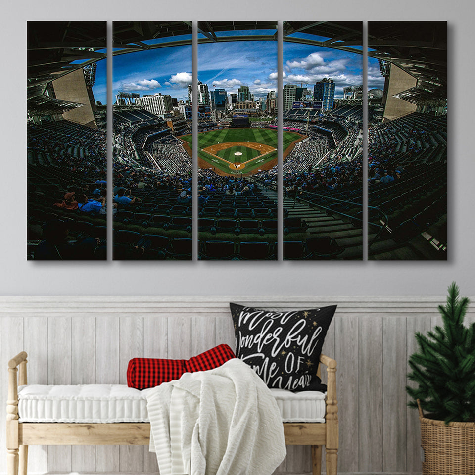 San Diego Padres Stadium Canvas Prints Petco Park Wall Art,Multi Panels B,Sport Stadium Art Prints, Fan Gift