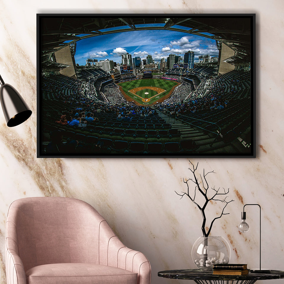 San Diego Padres Stadium Framed Canvas Prints Petco Park Wall Art,Sport Stadium Art Prints, Fan Gift