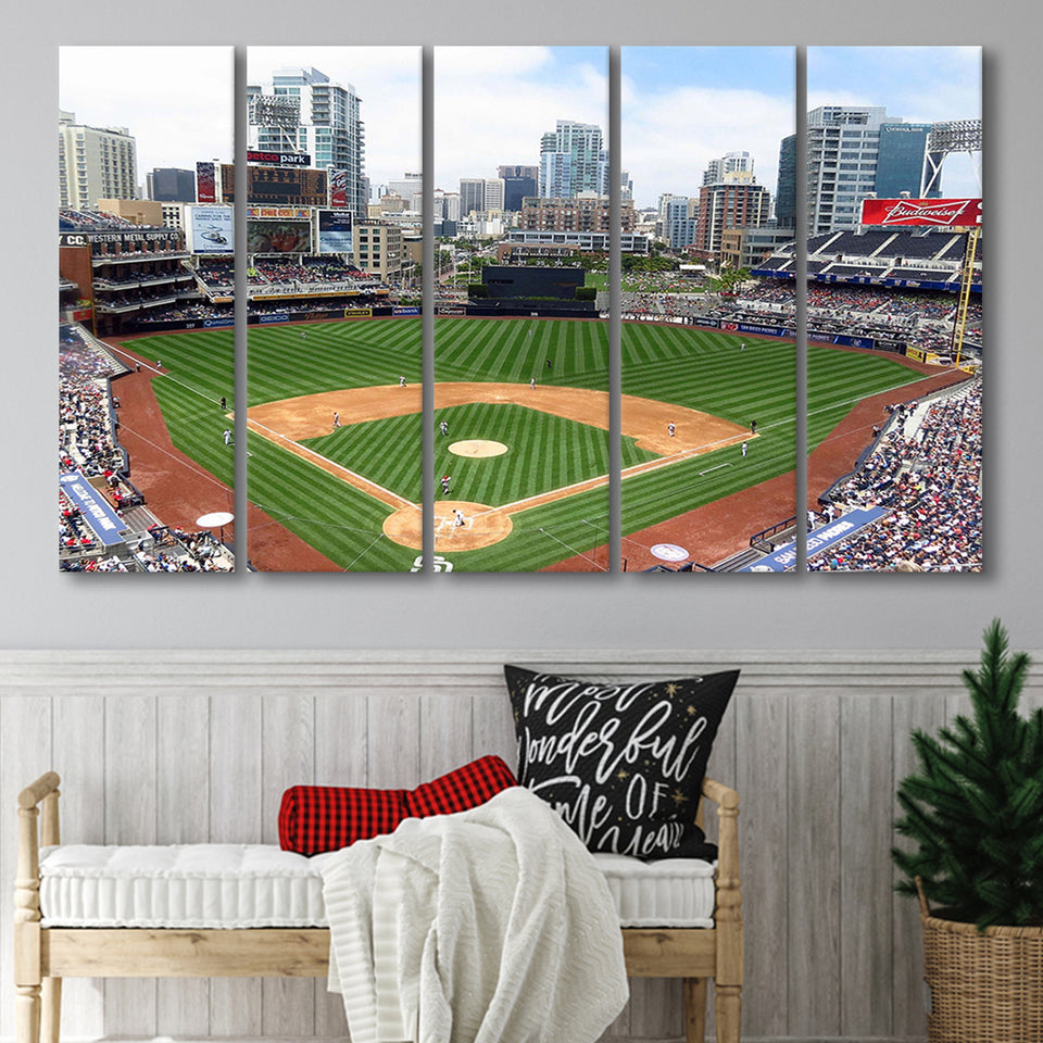 San Diego Padres Stadium Canvas Prints Petco Park Wall Art,Multi Panels B,Sport Stadium Art Prints, Fan Gift