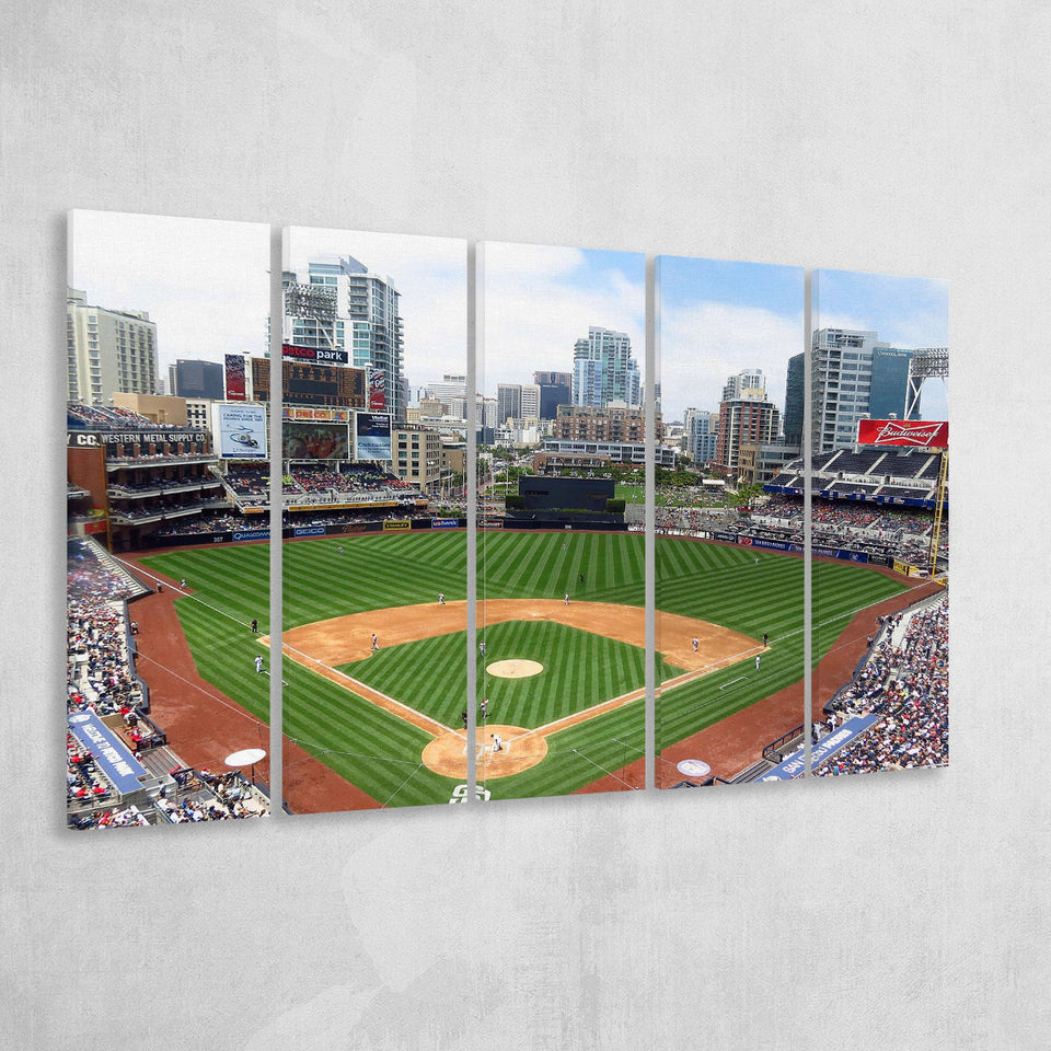 San Diego Padres Stadium Canvas Prints Petco Park Wall Art,Multi Panels B,Sport Stadium Art Prints, Fan Gift