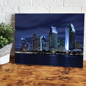 San Diego Skyline At Night Canvas Wall Art - Canvas Prints, Prints for Sale, Canvas Painting, Canvas On Sale
