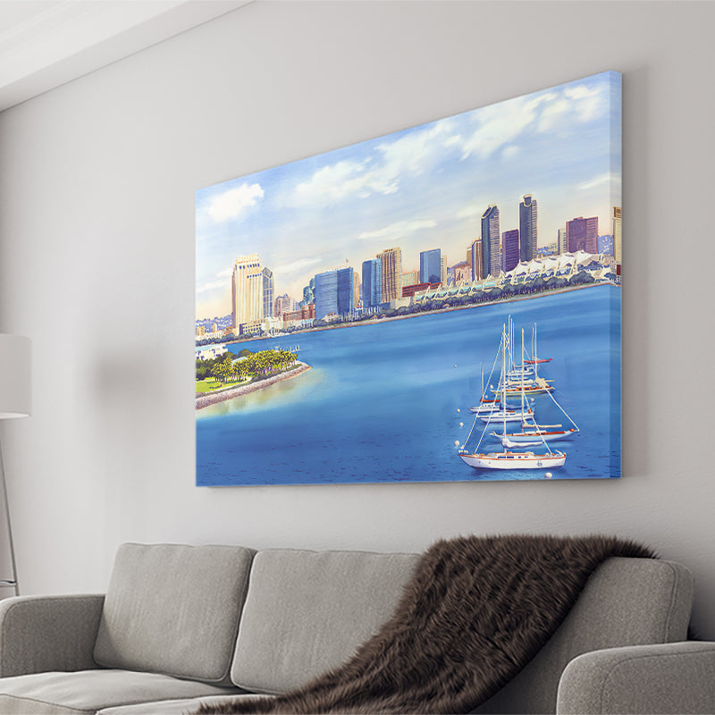 San Diego Skyline With Meridien Canvas Wall Art - Canvas Prints, Prints for Sale, Canvas Painting, Canvas On Sale