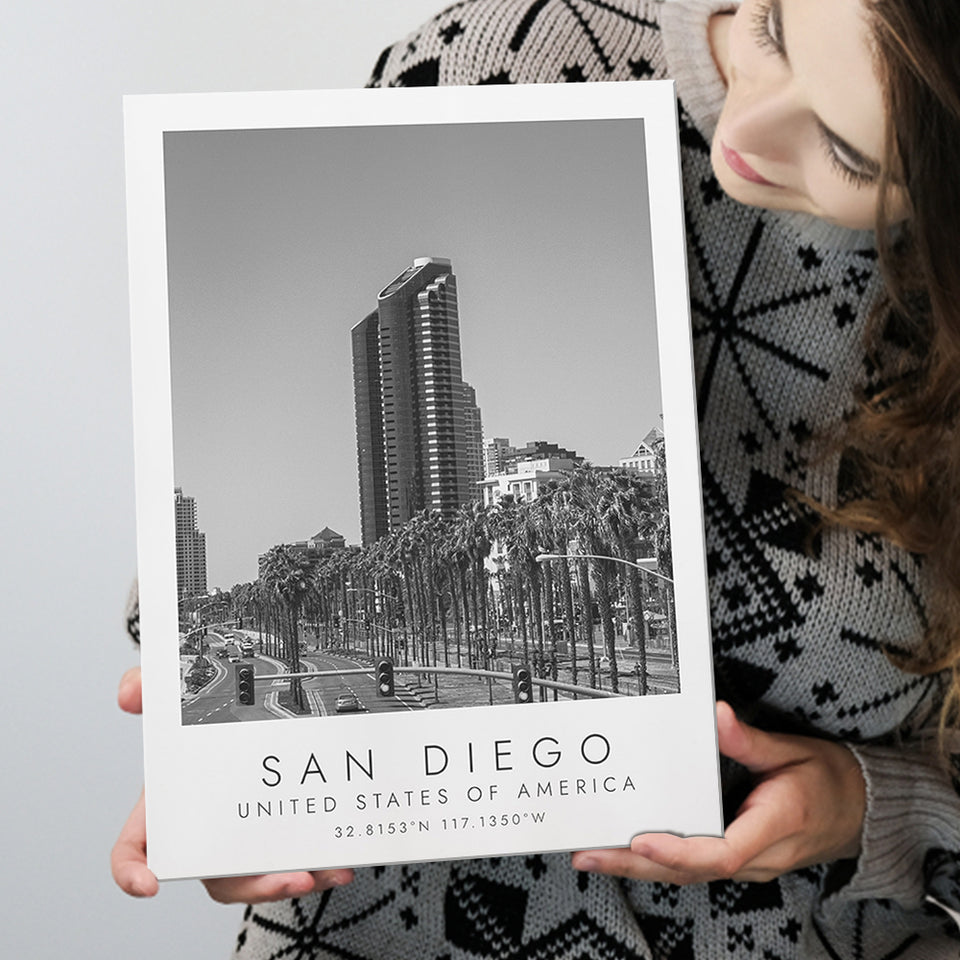 San Diego, Usa Black And White Art Canvas Prints Wall Art Home Decor