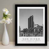 San Diego, Usa Black And White Art Framed Art Prints Wall Art Decor, Framed Picture