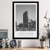 San Diego, Usa Black And White Art Framed Art Prints Wall Art Decor, Framed Picture