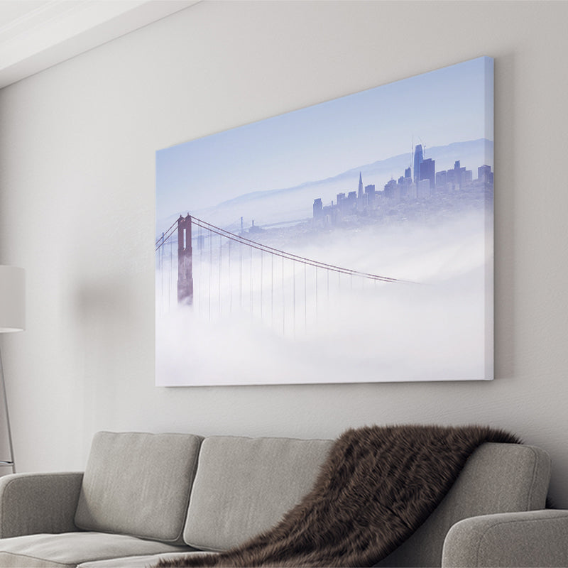 San Francisco Foggy City Canvas Prints Wall Art Decor - Paiting Canvas, Art Prints, Wall Decor, For Sale