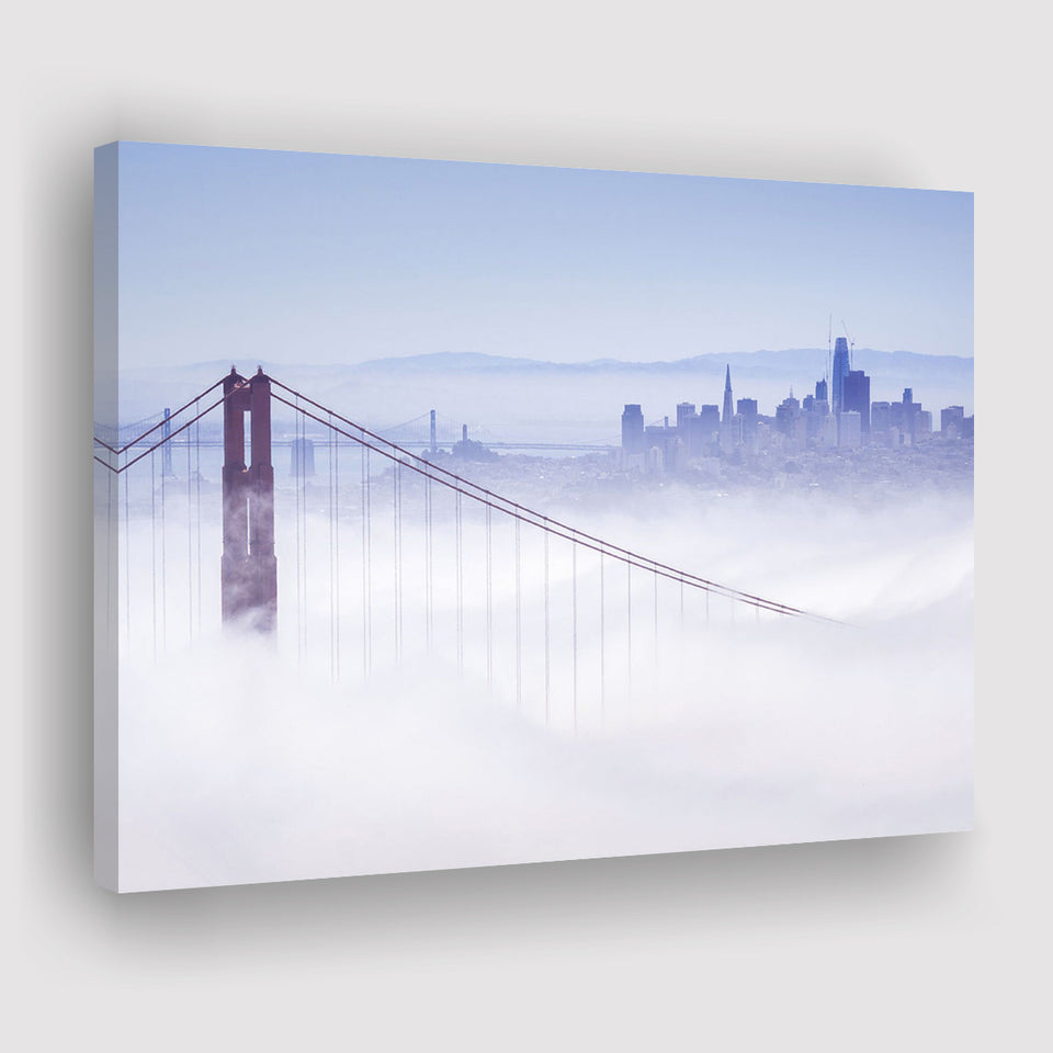 San Francisco Foggy City Canvas Prints Wall Art Decor - Paiting Canvas, Art Prints, Wall Decor, For Sale