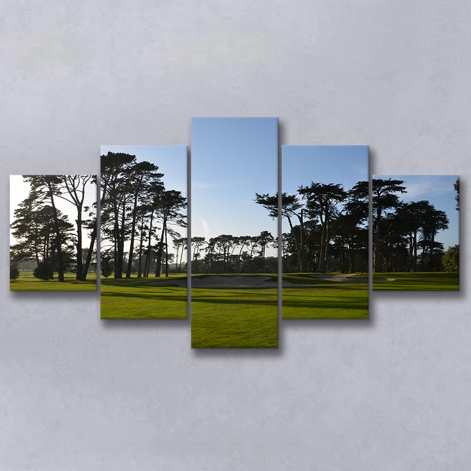 San Francisco Gc Courses Beauty At, Golf Art Print, 5 Panels Canvas Prints Wall Art Decor