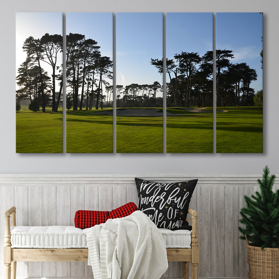 San Francisco Gc Courses Beauty At, 5 Panels Extra Large Canvas Prints Wall Art Decor