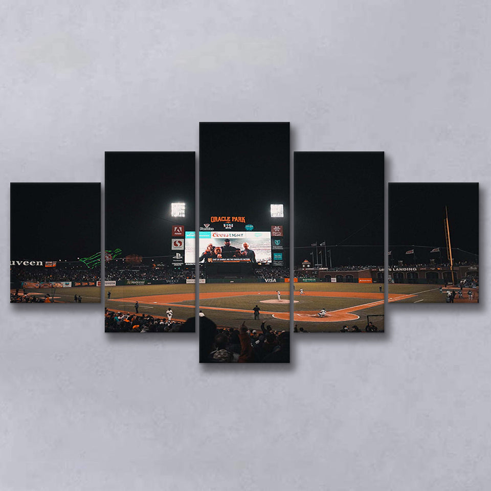 San Francisco Giants Stadium Canvas Prints ATT Ballpark Wall Art,Multi Panels,Sport Stadium Art Prints, Fan Gift