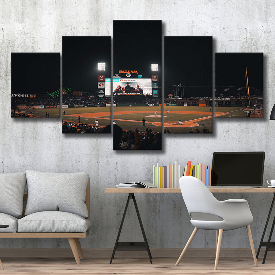 San Francisco Giants Stadium Canvas Prints ATT Ballpark Wall Art,Multi Panels,Sport Stadium Art Prints, Fan Gift
