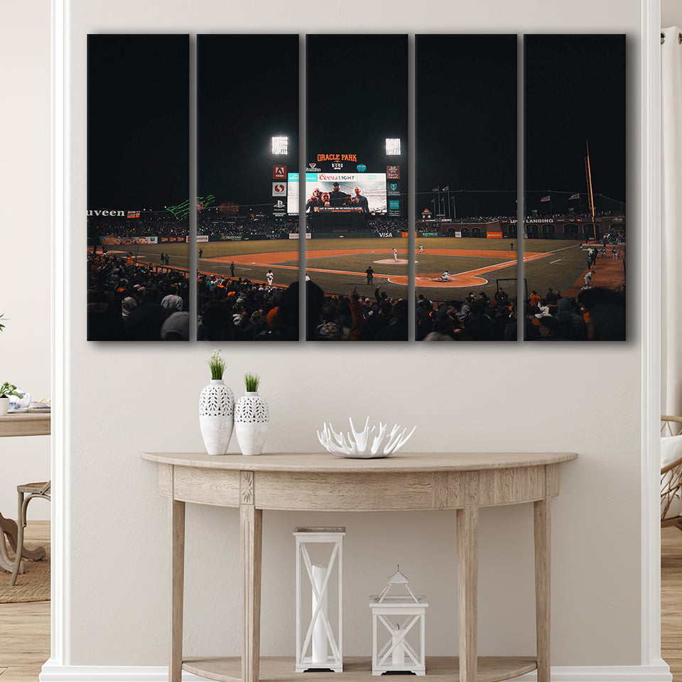 San Francisco Giants Stadium Canvas Prints ATT Ballpark Wall Art,Multi Panels B,Sport Stadium Art Prints, Fan Gift