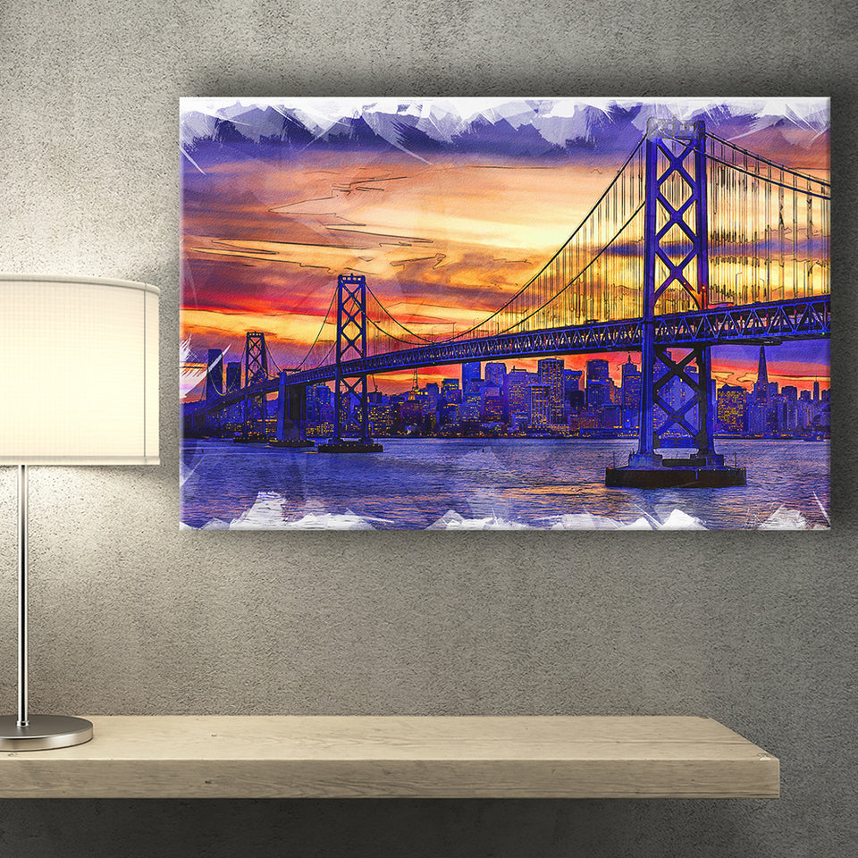 San Francisco Painting Canvas Prints Wall Art Decor - Painting Canvas, Art Print, Home Decor, Ready to Hang