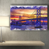 San Francisco Painting Canvas Prints Wall Art Decor - Painting Canvas, Art Print, Home Decor, Ready to Hang