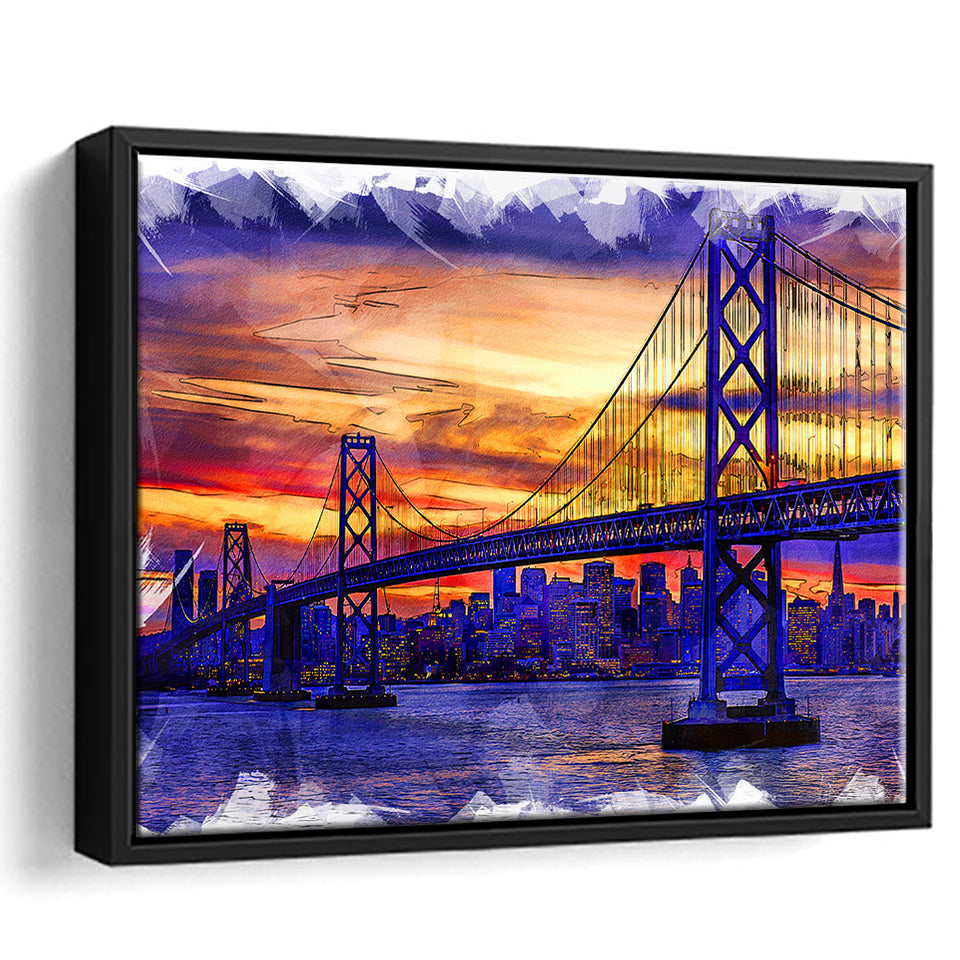 San Francisco Painting Framed Canvas Prints Wall Art Decor - Painting Canvas, Framed Picture, Home Decor