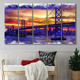 San Francisco Painting 5 Piece B Canvas Prints Wall Art Decor, Multi Panels,Large Canvas, Home Decor