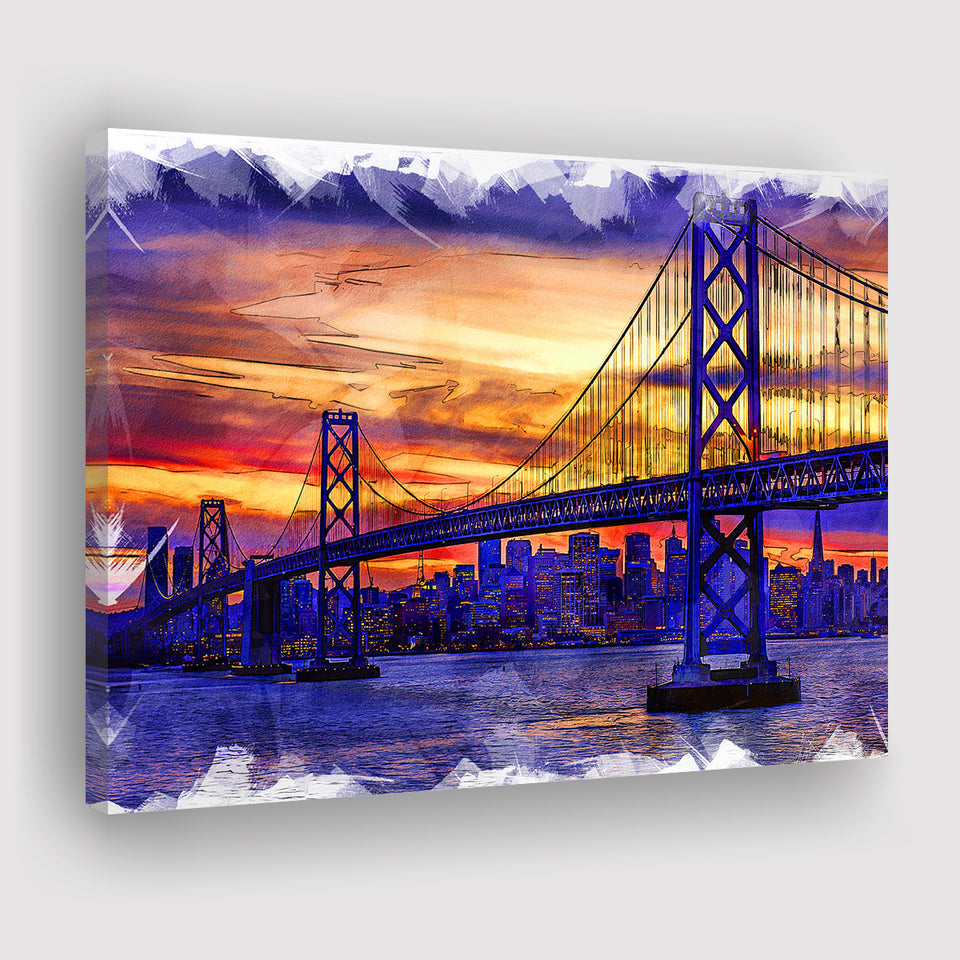 San Francisco Painting Canvas Prints Wall Art Decor - Painting Canvas, Art Print, Home Decor, Ready to Hang