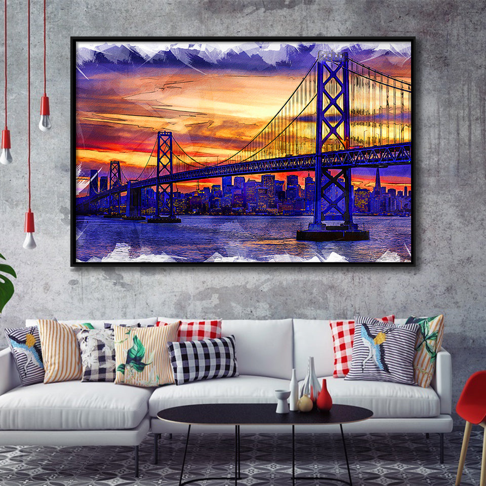 San Francisco Painting Framed Canvas Prints Wall Art Decor - Painting Canvas, Framed Picture, Home Decor