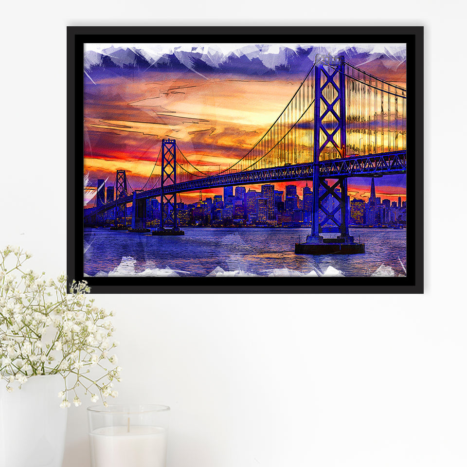 San Francisco Painting Framed Canvas Prints Wall Art Decor - Painting Canvas, Framed Picture, Home Decor