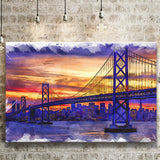 San Francisco Painting Canvas Prints Wall Art Decor - Painting Canvas, Art Print, Home Decor, Ready to Hang