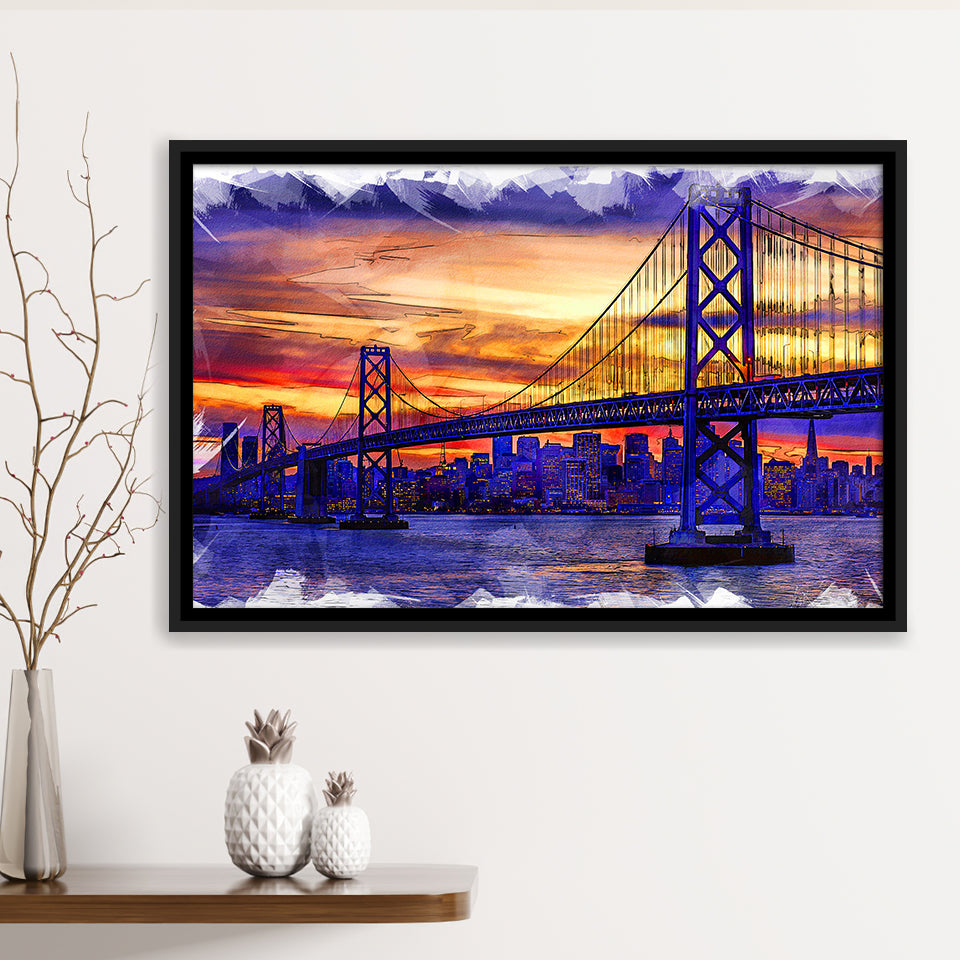 San Francisco Painting Framed Canvas Prints Wall Art Decor - Painting Canvas, Framed Picture, Home Decor