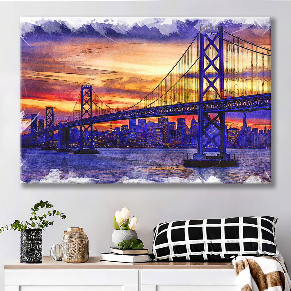 San Francisco Painting Canvas Prints Wall Art Decor - Painting Canvas, Art Print, Home Decor, Ready to Hang