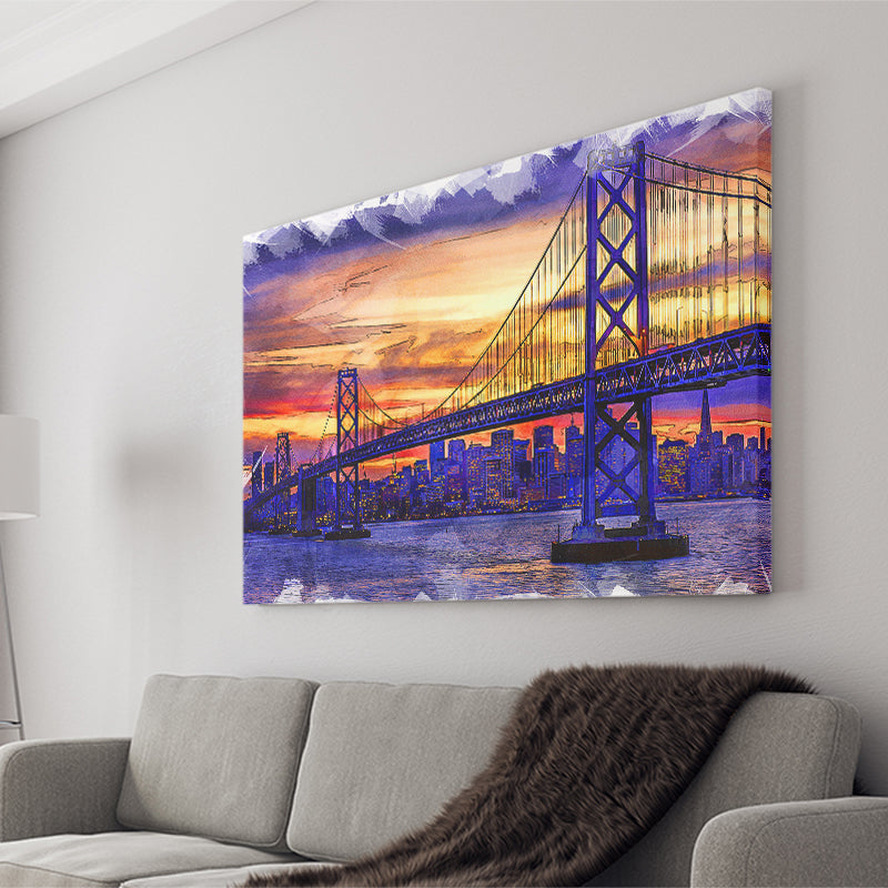 San Francisco Painting Canvas Prints Wall Art Decor - Painting Canvas, Art Print, Home Decor, Ready to Hang