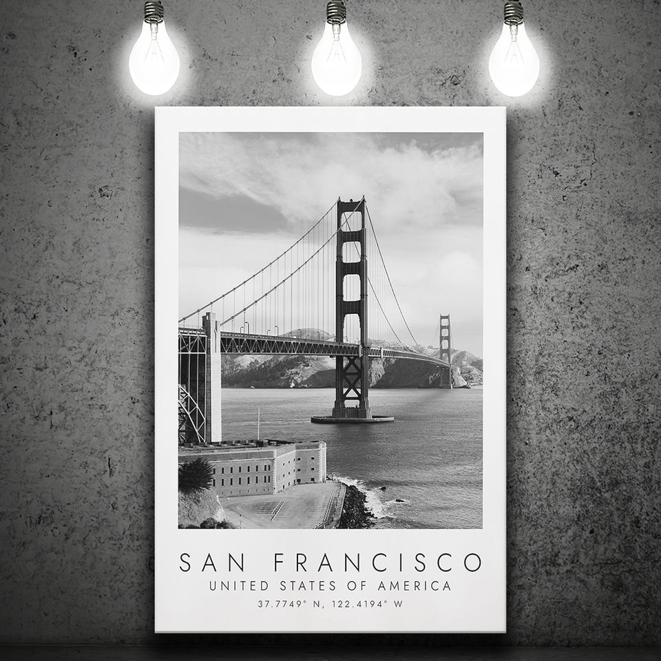 San Francisco Usa 1 Black And White Art Canvas Prints Wall Art Home Decor