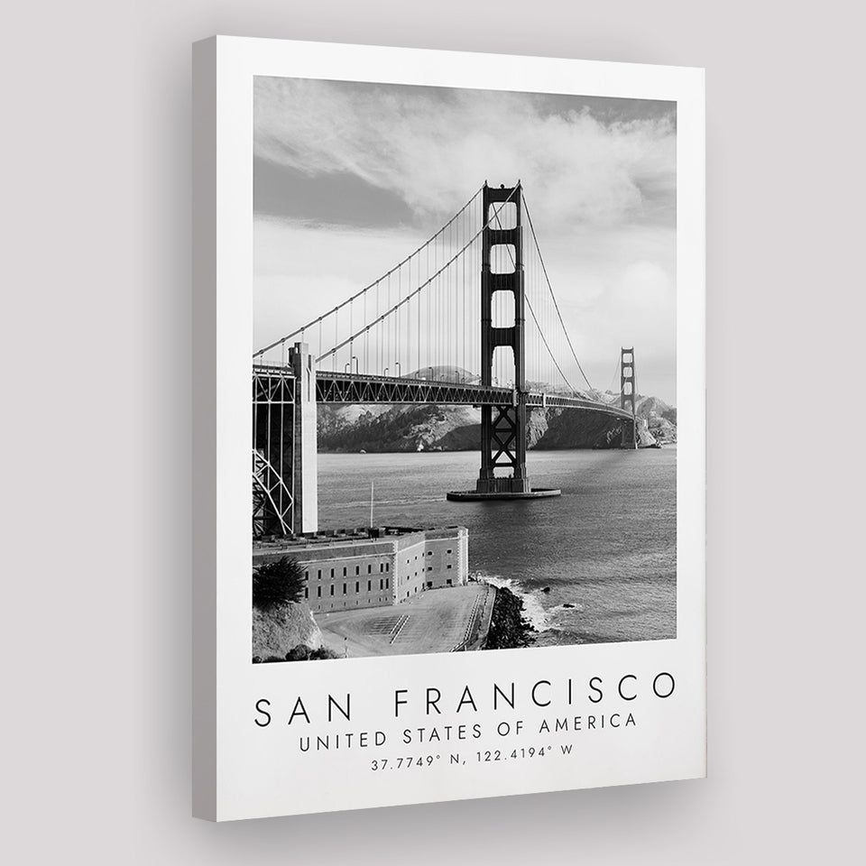 San Francisco Usa 1 Black And White Art Canvas Prints Wall Art Home Decor