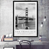 San Francisco Usa 1 Black And White Art Framed Art Prints Wall Art Decor, Framed Picture