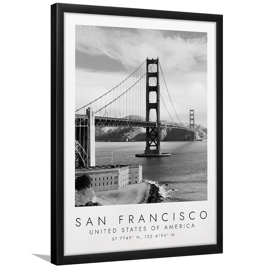 San Francisco Usa 1 Black And White Art Framed Art Prints Wall Art Decor, Framed Picture