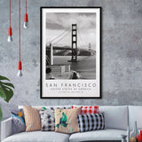 San Francisco Usa 1 Black And White Art Framed Art Prints Wall Art Decor, Framed Picture