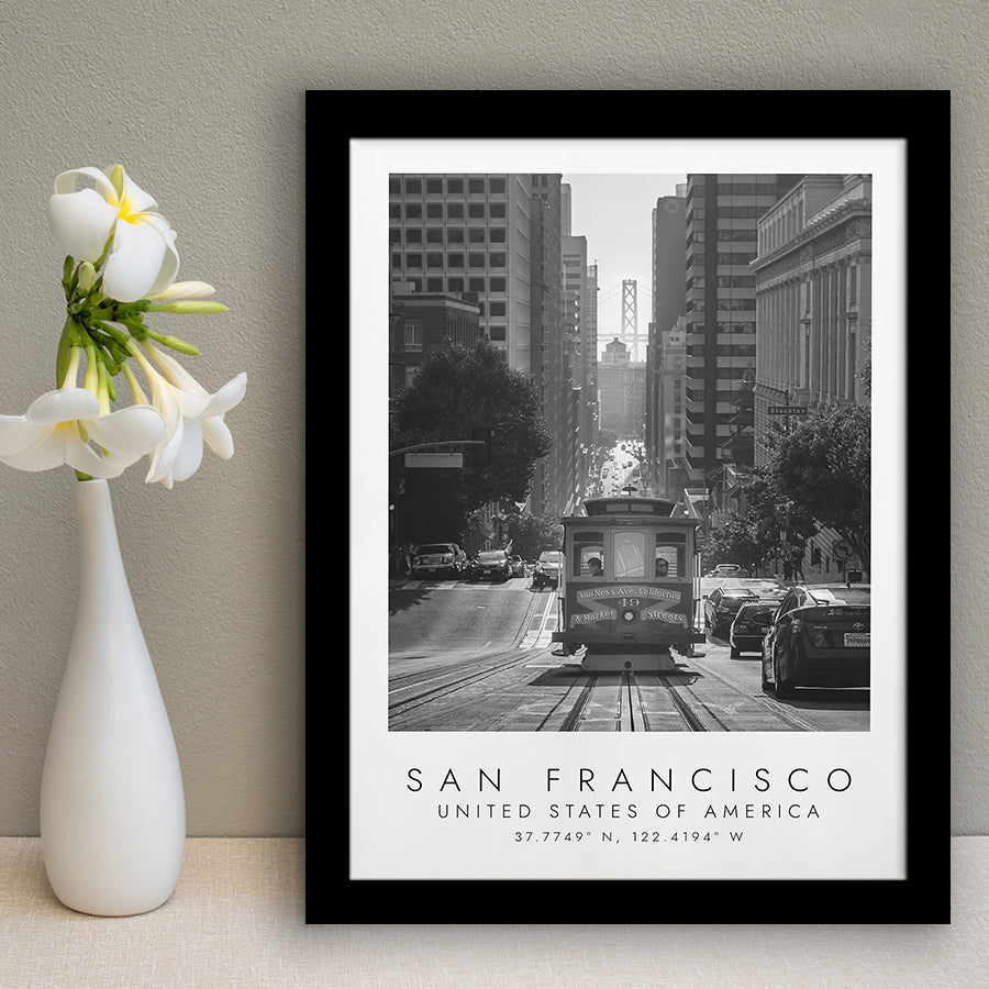 San Francisco Usa 2 Black And White Art Framed Art Prints Wall Art Decor, Framed Picture