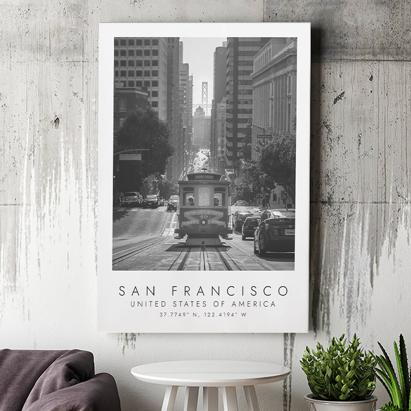 San Francisco Usa 2 Black And White Art Canvas Prints Wall Art Home Decor