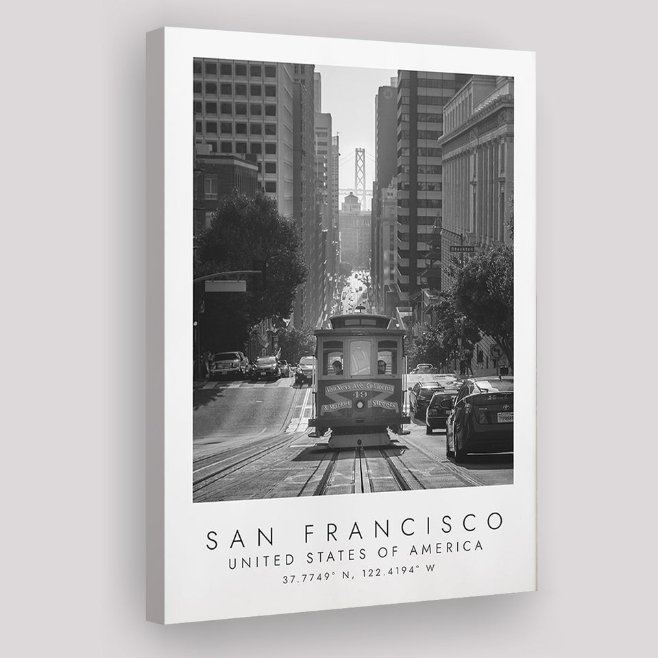 San Francisco Usa 2 Black And White Art Canvas Prints Wall Art Home Decor