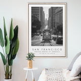 San Francisco Usa 2 Black And White Art Framed Canvas Prints Wall Art Home Decor, Floating Frame