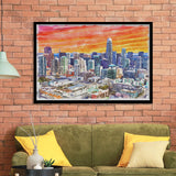 San Francisco Watercolor San Francisco California, Sport Prints Fan Gift, Framed Art Prints Wall Art Decor
