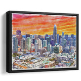 San Francisco Watercolor San Francisco California, Sport Art Prints Fan Gift, Framed Canvas Prints Wall Art Decor