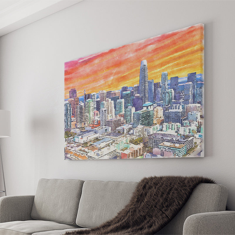 San Francisco Watercolor San Francisco California, Sport Art Prints Fan Gift, Canvas Prints Wall Art Decor