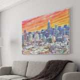 San Francisco Watercolor San Francisco California, Sport Art Prints Fan Gift, Canvas Prints Wall Art Decor