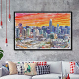 San Francisco Watercolor San Francisco California, Sport Prints Fan Gift, Framed Art Prints Wall Art Decor